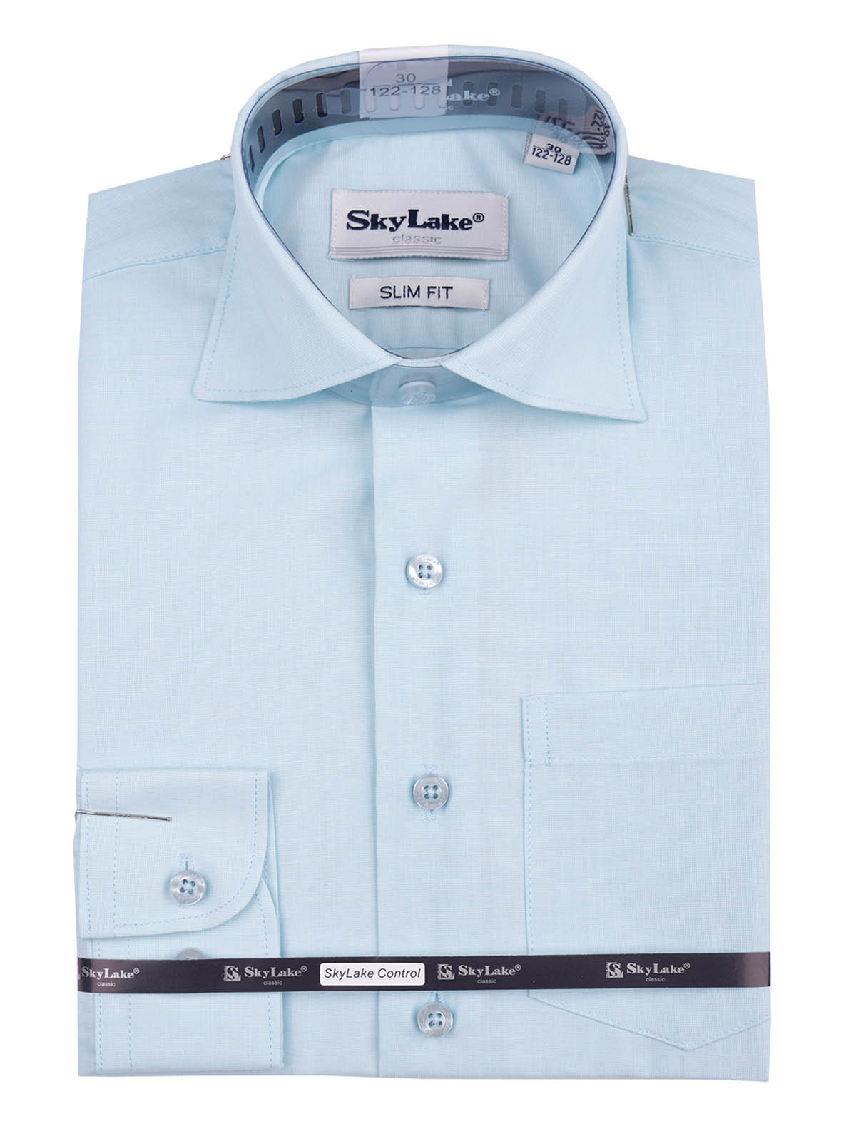 Сорочка для мальчика Classic Slim Fit (ШФ-1210) бирюзового цвета 