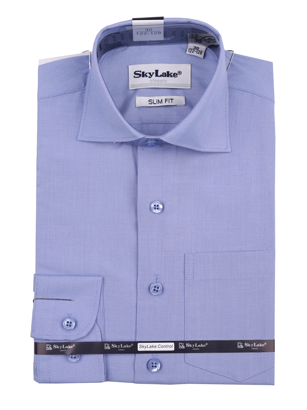 Сорочка для мальчика Classic Slim Fit (ШФ-1210) голубого цвета 