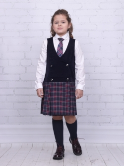 Школьный сарафан Гулливер-Рио комби Виктория (ШФ-2062)