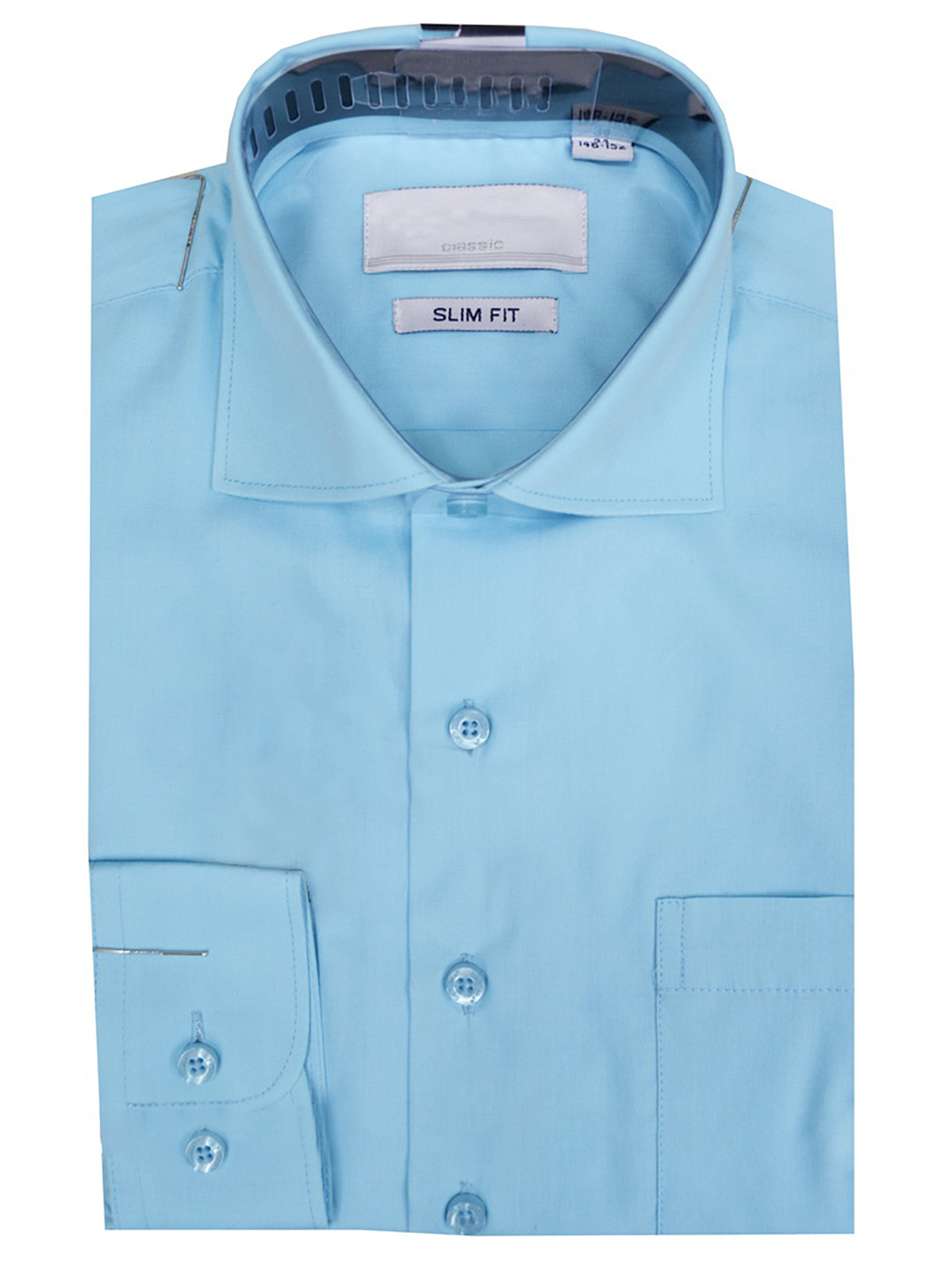 Сорочка для мальчика Classic Slim Fit (ШФ-1210) ярко-бирюзового цвета