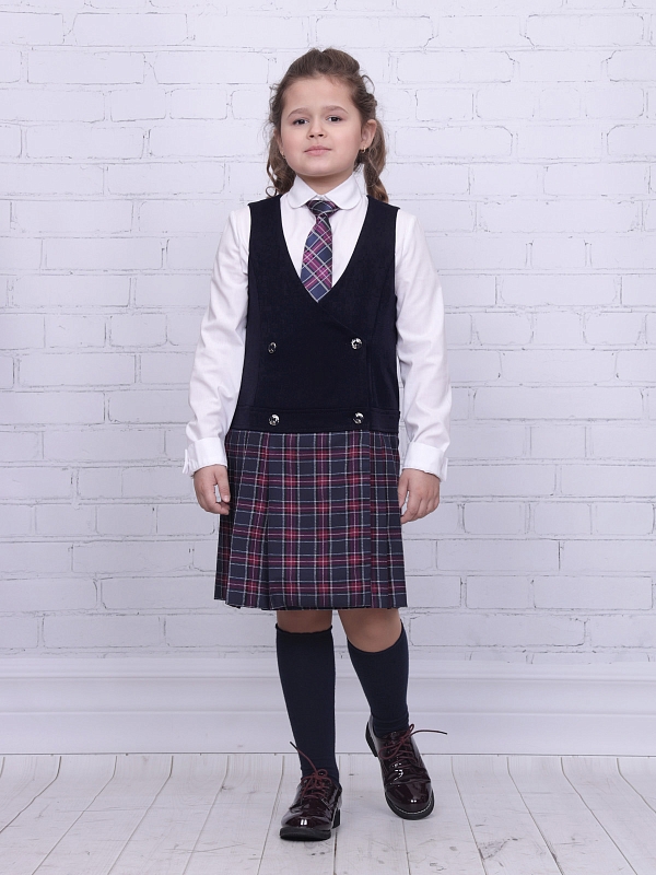 Школьный сарафан Гулливер-Рио комби Виктория (ШФ-2062)