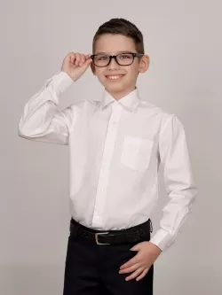 Сорочка для мальчика Classic Slim Fit (ШФ-1210) белого цвета
