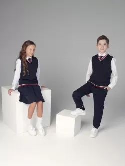 Вязаный жилет UNI Триколор (ШФ-1350)