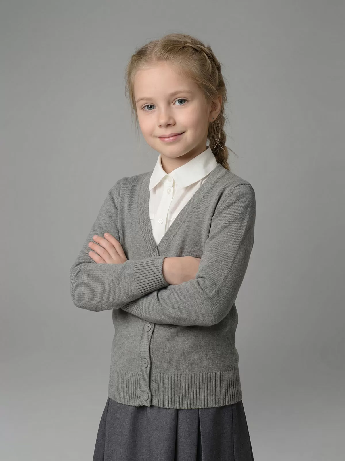 Вязаный кардиган для девочки Ирина (ШФ-982)